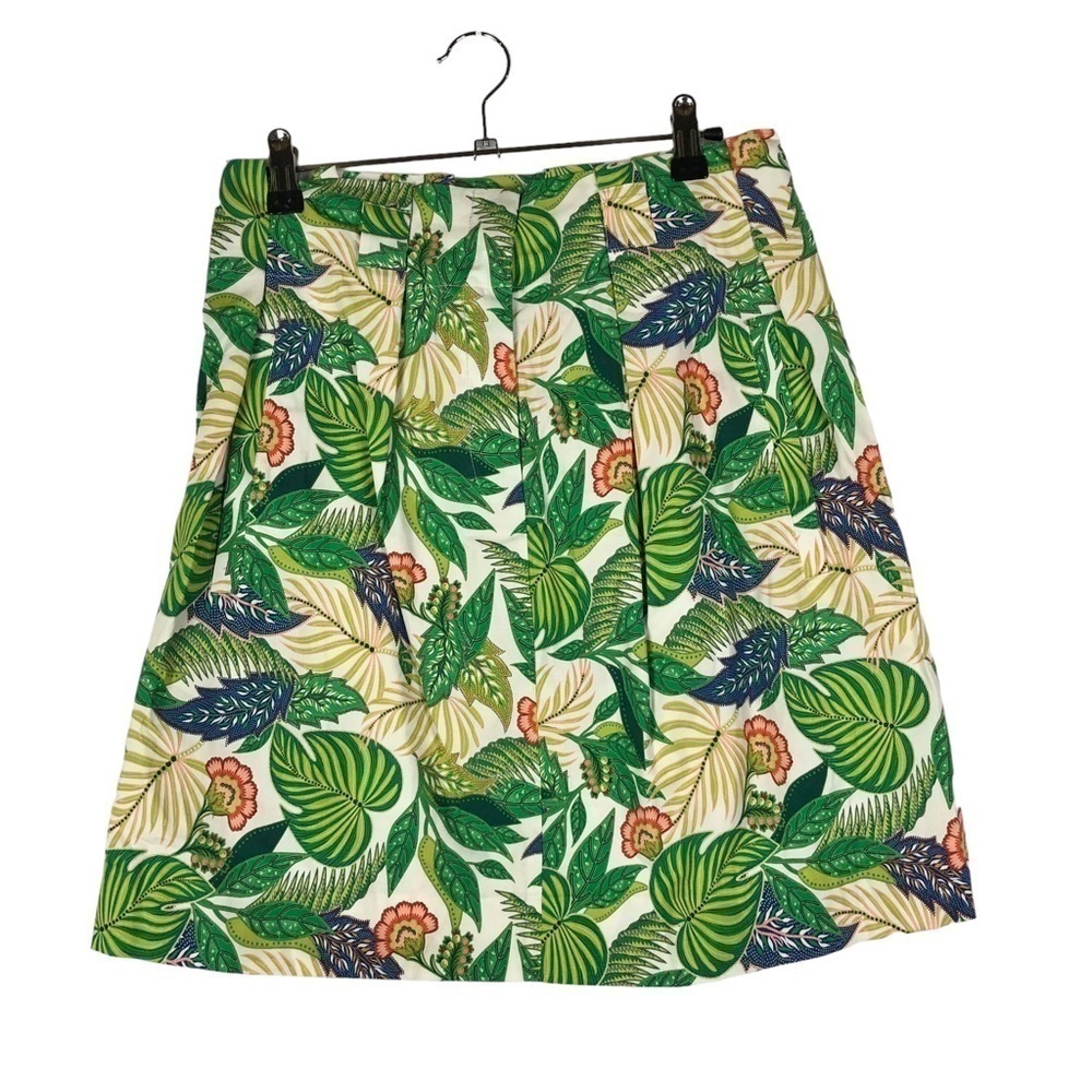 FARM Rio Green Tropical Floral A-Line Mini Skirt S